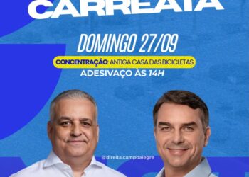 Motocarreata reúne apoiadores de Flávio Bolsonaro em Campo Alegre neste domingo (27)